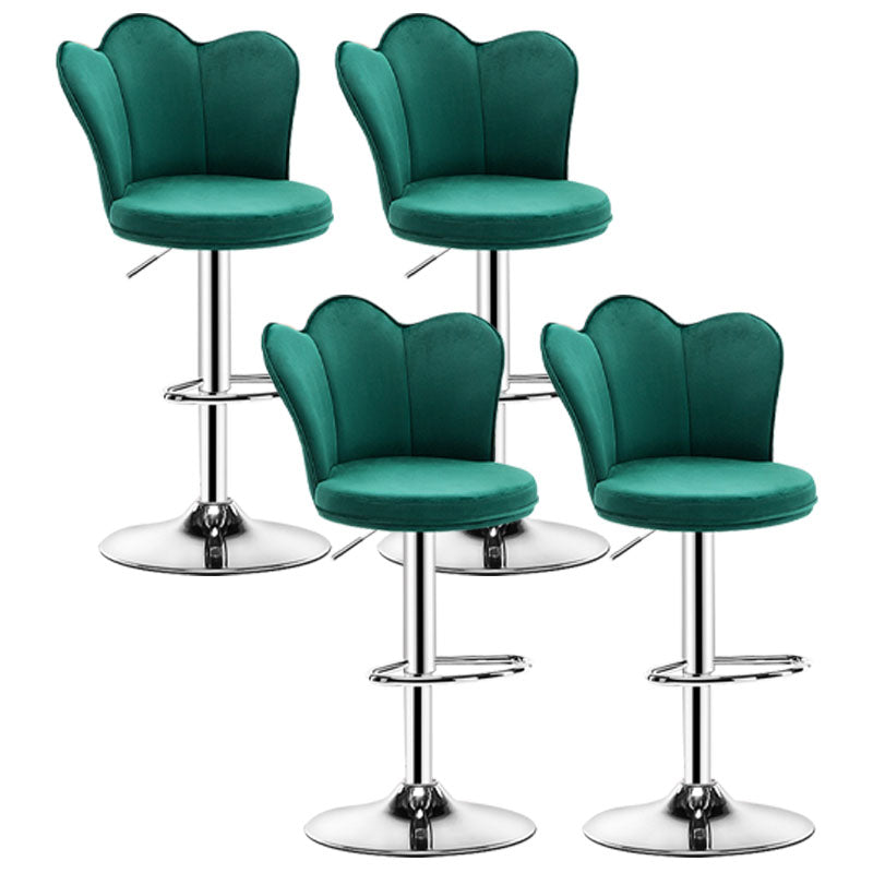 Adjustable Height Upholstered Counter Stools Scandinavian Bar Stools with Chrome Base