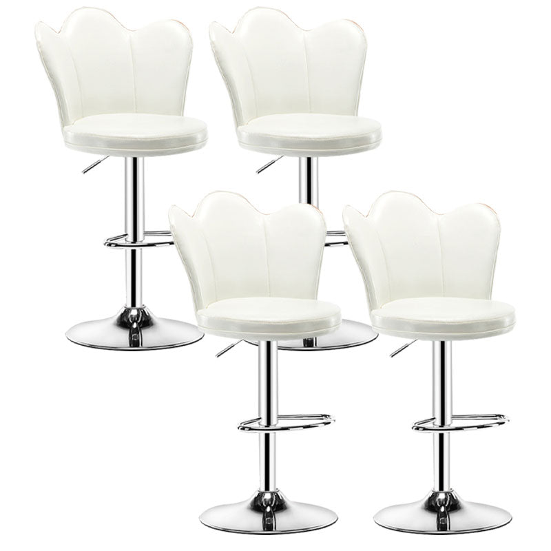 Adjustable Height Upholstered Counter Stools Scandinavian Bar Stools with Chrome Base