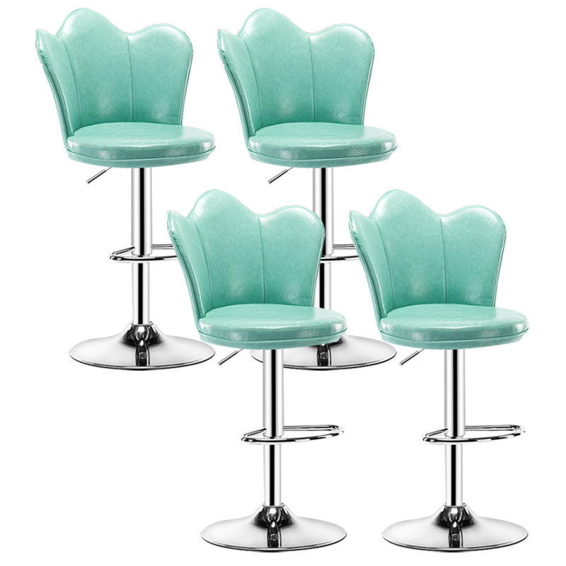 Adjustable Height Upholstered Counter Stools Scandinavian Bar Stools with Chrome Base