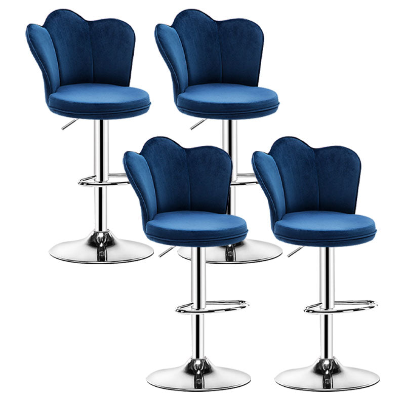 Adjustable Height Upholstered Counter Stools Scandinavian Bar Stools with Chrome Base