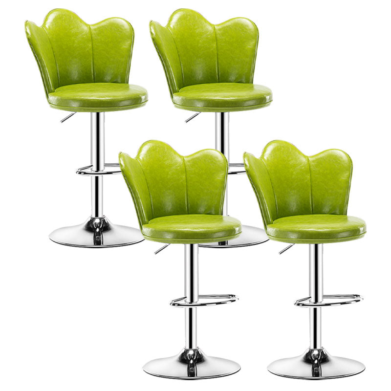 Adjustable Height Upholstered Counter Stools Scandinavian Bar Stools with Chrome Base