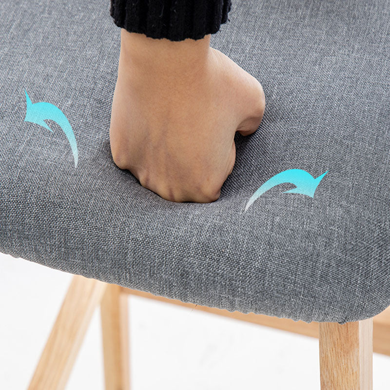 Scandinavian Wood Upholstered Counter Stools Natural Back Bar Stools with Footrest