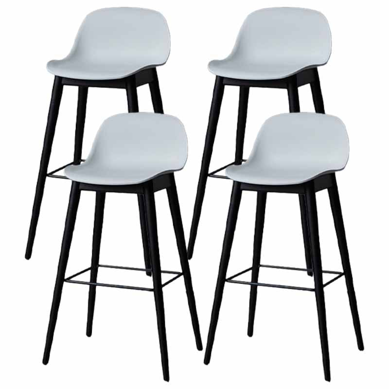Taburetes de madera escandinavos para mostrador, taburetes de bar de plástico con respaldo bajo y reposapiés
