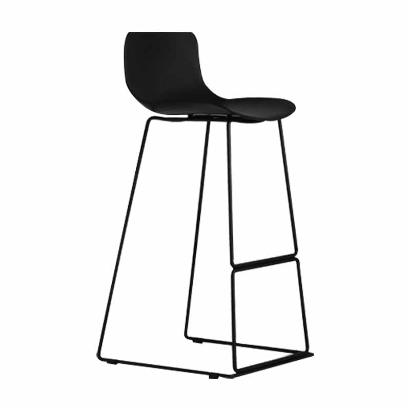 Taburetes de bar de plástico y metal de estilo escandinavo, taburetes de bar con respaldo bajo y reposapiés