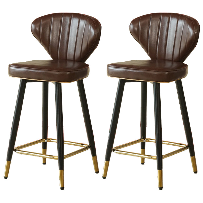 Metal Black Counter Stools Upholstered Low Back Scandinavian Bar Stools