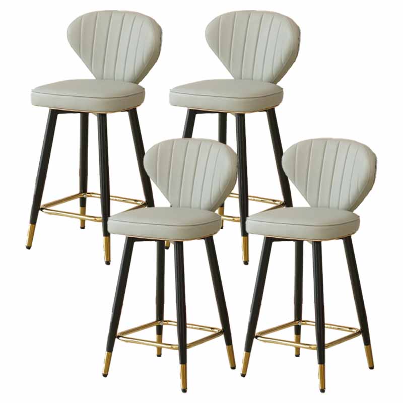 Metal Black Counter Stools Upholstered Low Back Scandinavian Bar Stools