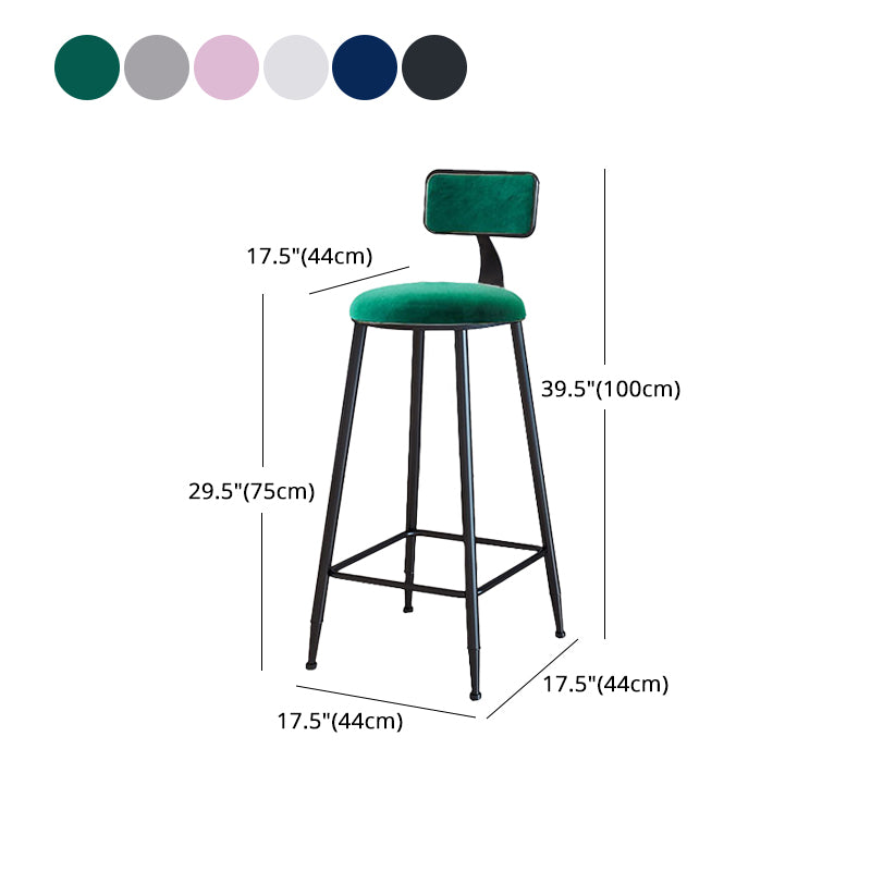 Taburetes de bar tapizados en negro, taburetes de bar escandinavos con respaldo bajo (juego de 3)