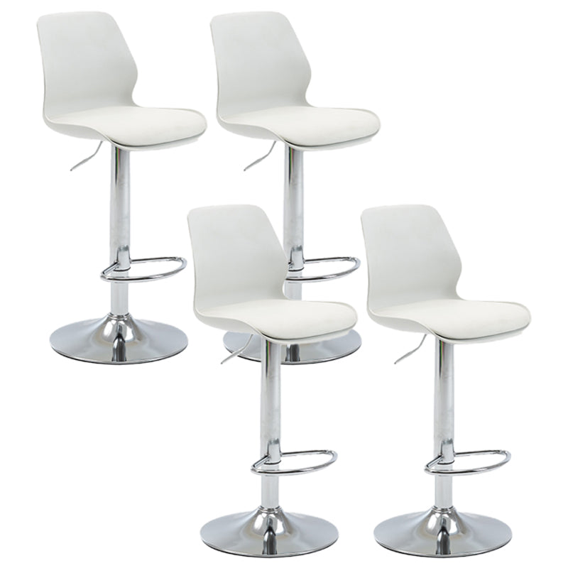 Höhenverstellbare silberne Thekenhocker, drehbare skandinavische Barhocker aus Metall (4er-Set)