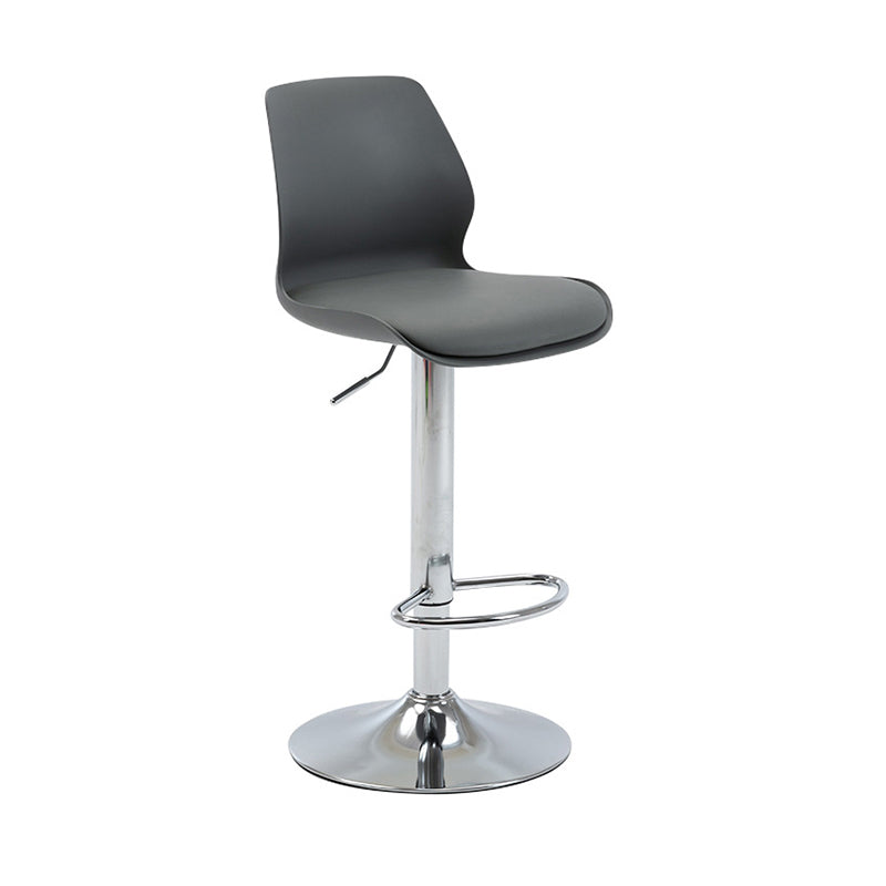 Höhenverstellbare silberne Thekenhocker, drehbare skandinavische Barhocker aus Metall (4er-Set)