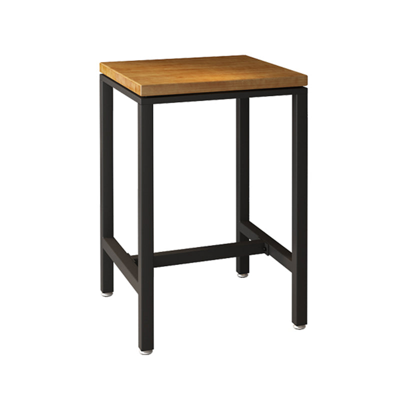 Industrial Wood Indoor Pub Bar Table Black Iron Bar Dining Table with 4-Prong Pedestal