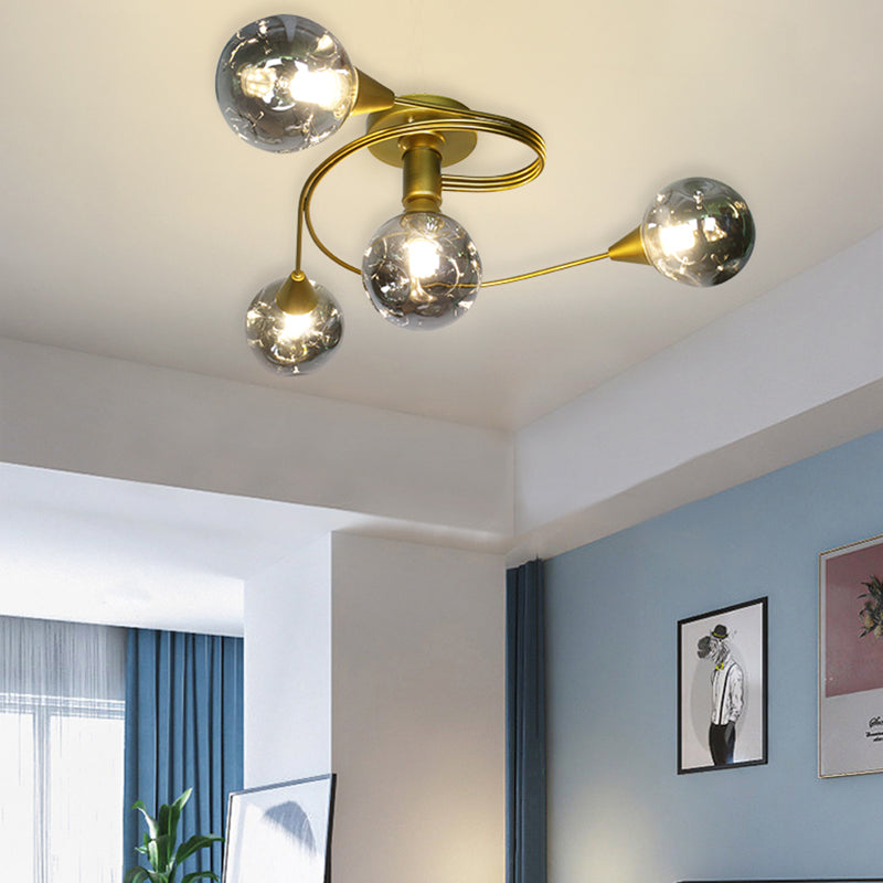 Luminaire semi-encastré en forme de verre, luminaire de plafond de style moderne