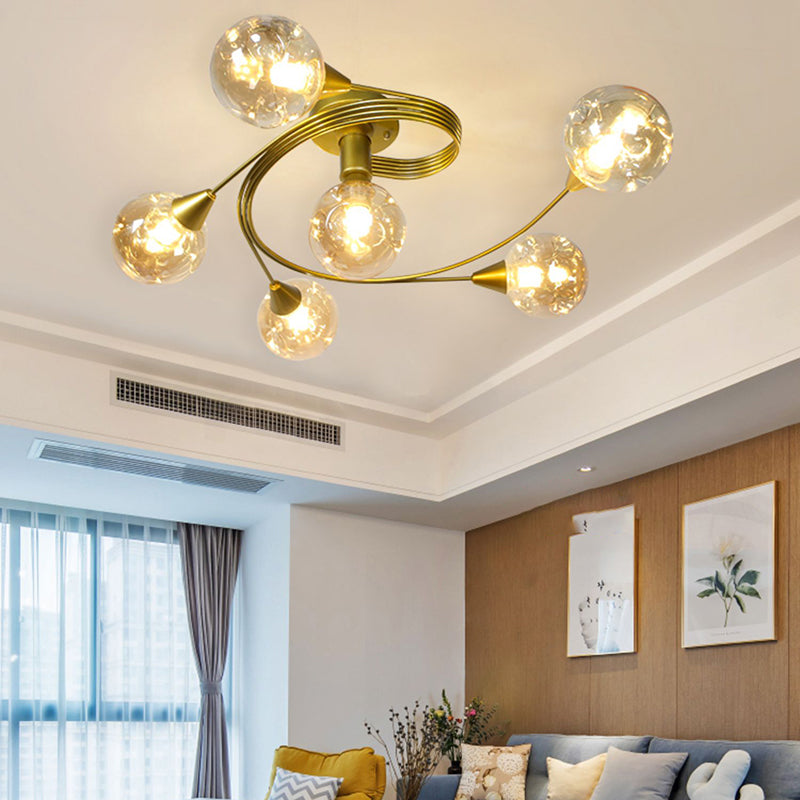 Luminaire semi-encastré en forme de verre, luminaire de plafond de style moderne