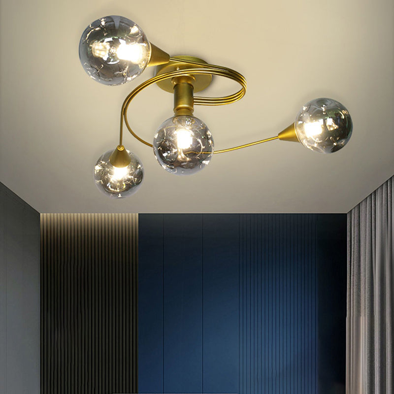 Luminaire semi-encastré en forme de verre, luminaire de plafond de style moderne
