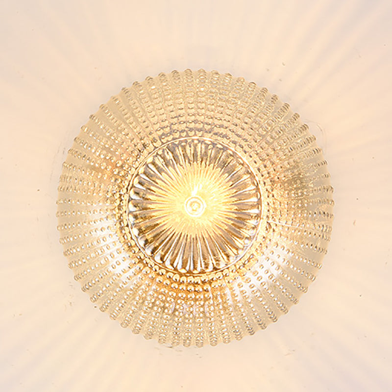 Glass Shade Ceiling Lamp Simplistic Aisle Brass Ceiling Mounted Light