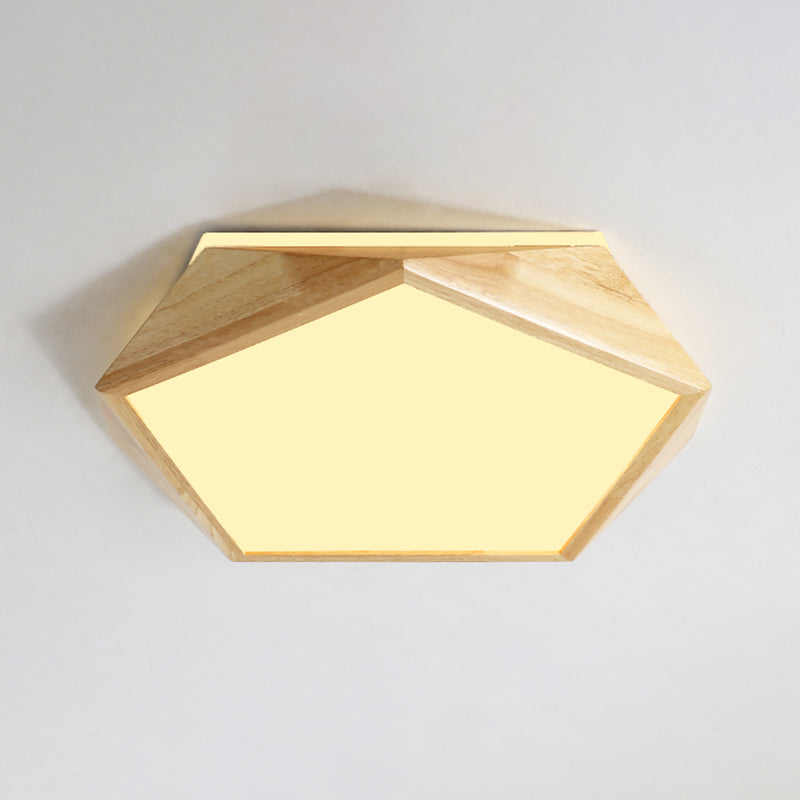 Wooden Flush Mount Ceiling Lighting Fixture Modern LED Ceiling Light for Bedroom