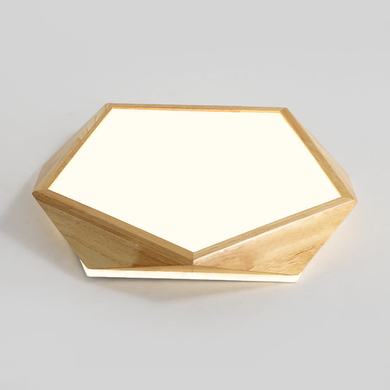 Wooden Flush Mount Ceiling Lighting Fixture Modern LED Ceiling Light for Bedroom
