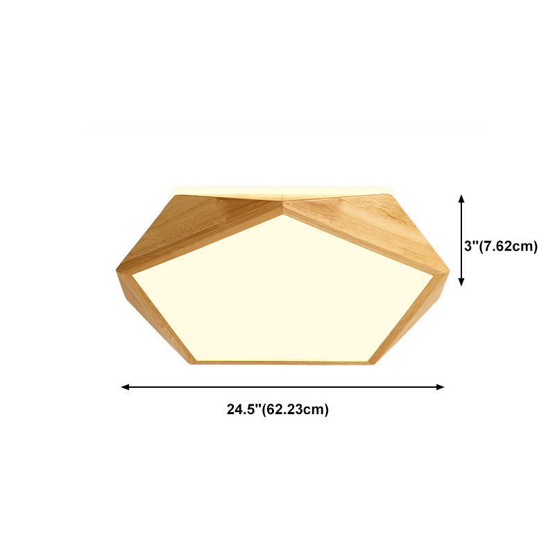 Wooden Flush Mount Ceiling Lighting Fixture Modern LED Ceiling Light for Bedroom