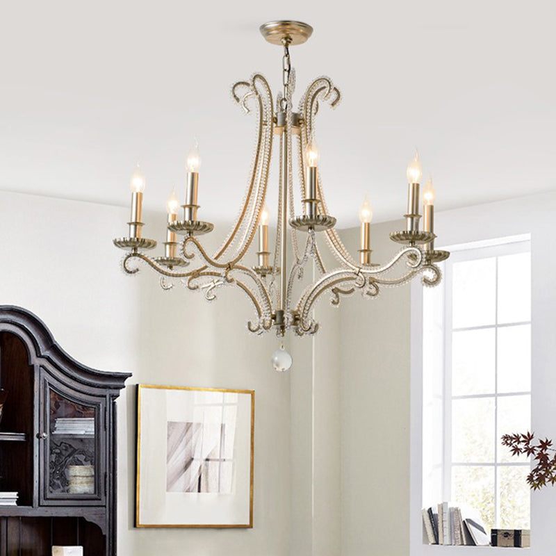 Lustre de style européen Light Crystal Multi-Head Pendants pour le salon