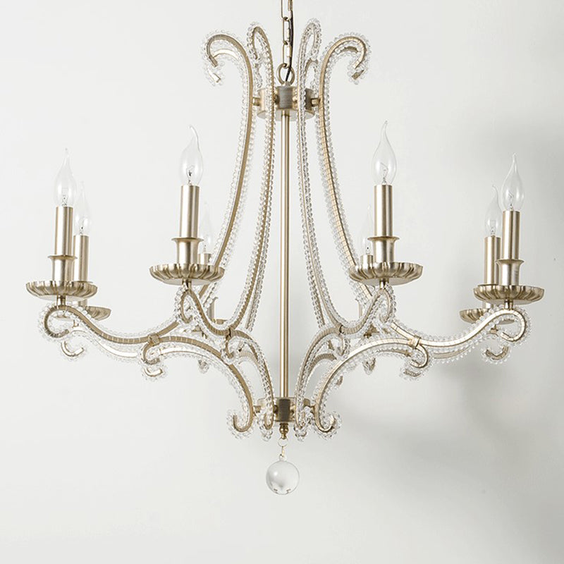 Lustre de style européen Light Crystal Multi-Head Pendants pour le salon