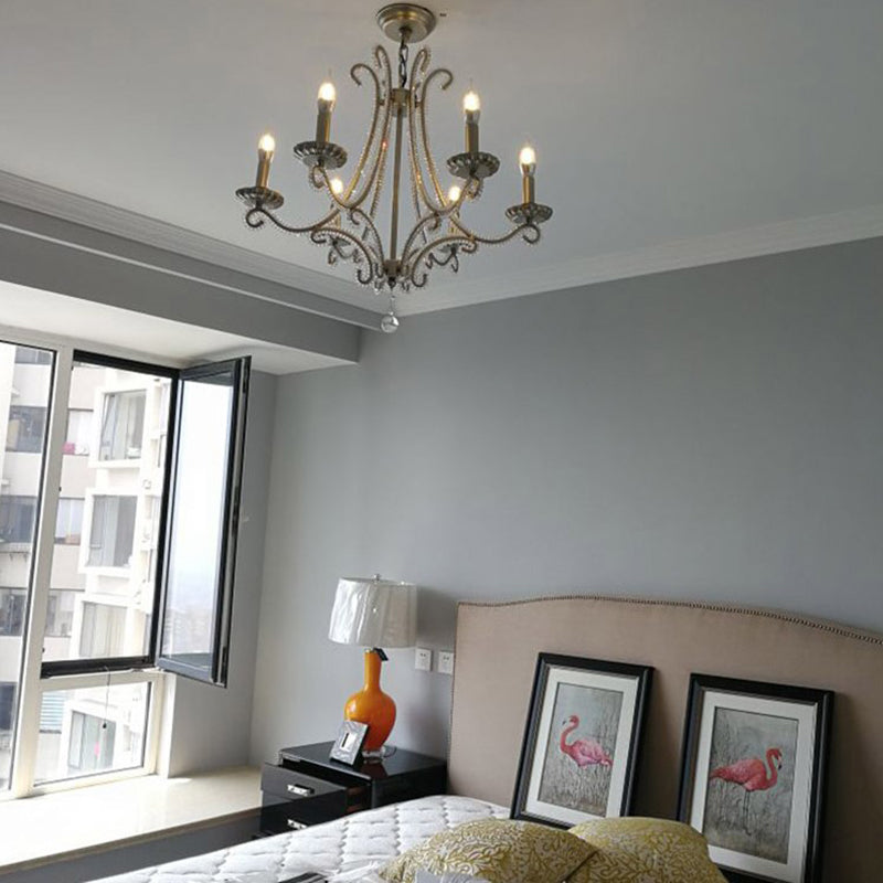 Lustre de style européen Light Crystal Multi-Head Pendants pour le salon