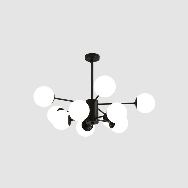 Modern Glass Chandelier Light Fixtures Cafe Restaurant Black Hanging Chandelier