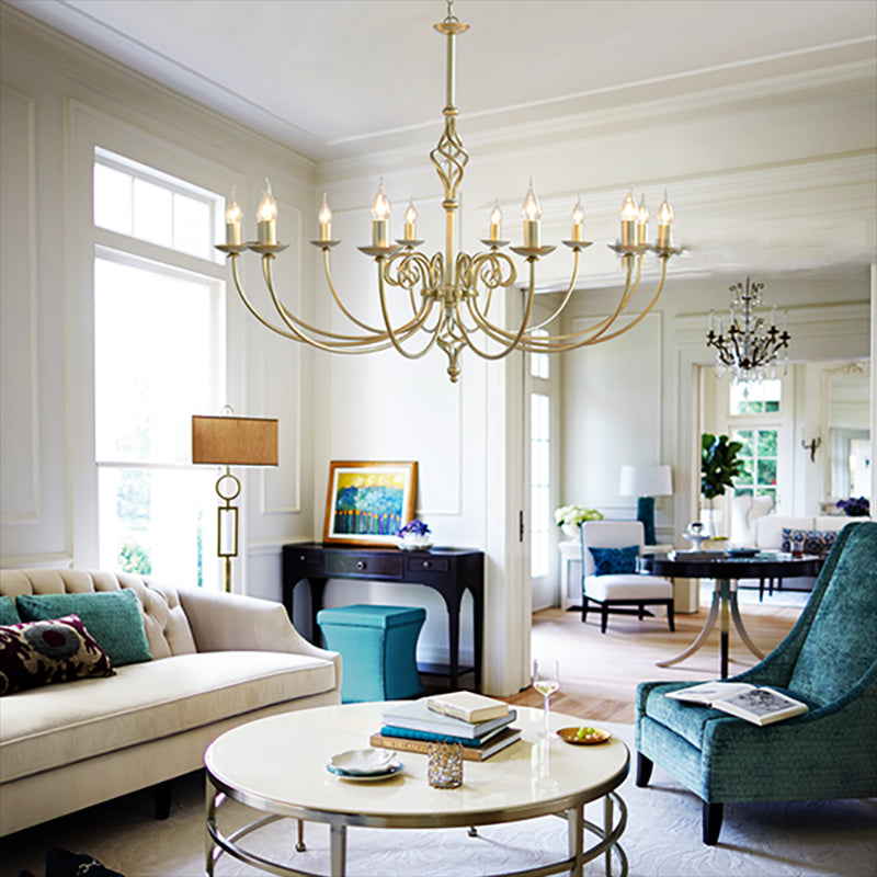 Lustre de style européen Light Multi-Head Candle Pendant Light pour le salon