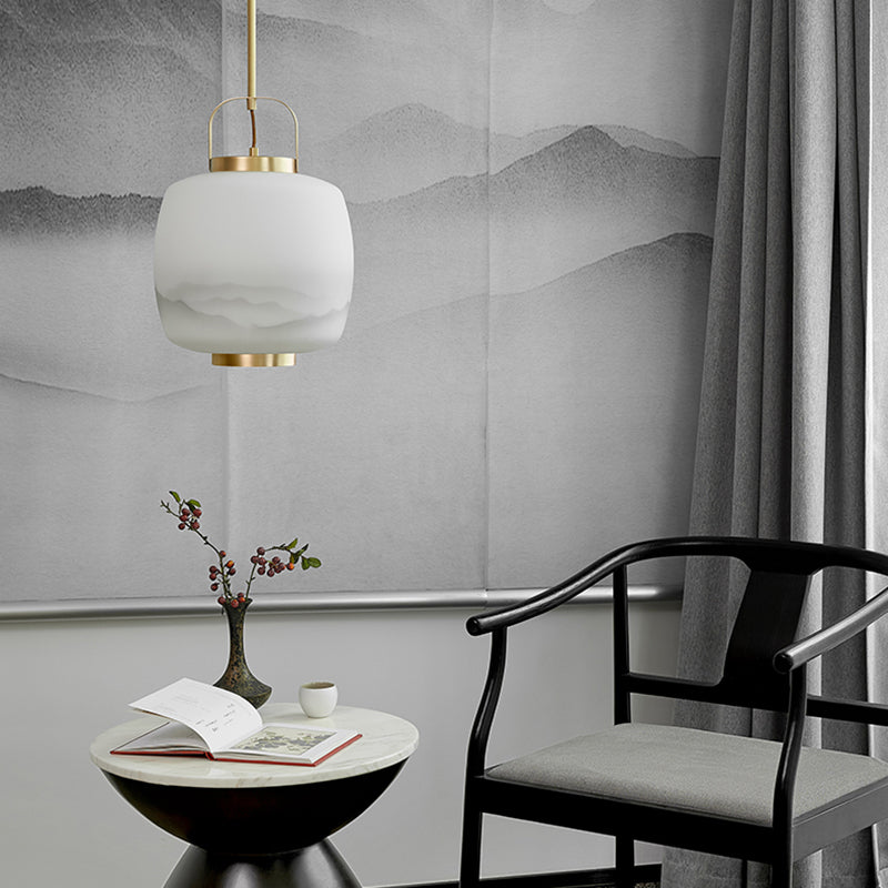 Assayeur d'éclairage pendentif en verre blanc léger en verre blanc clair pour salle à manger