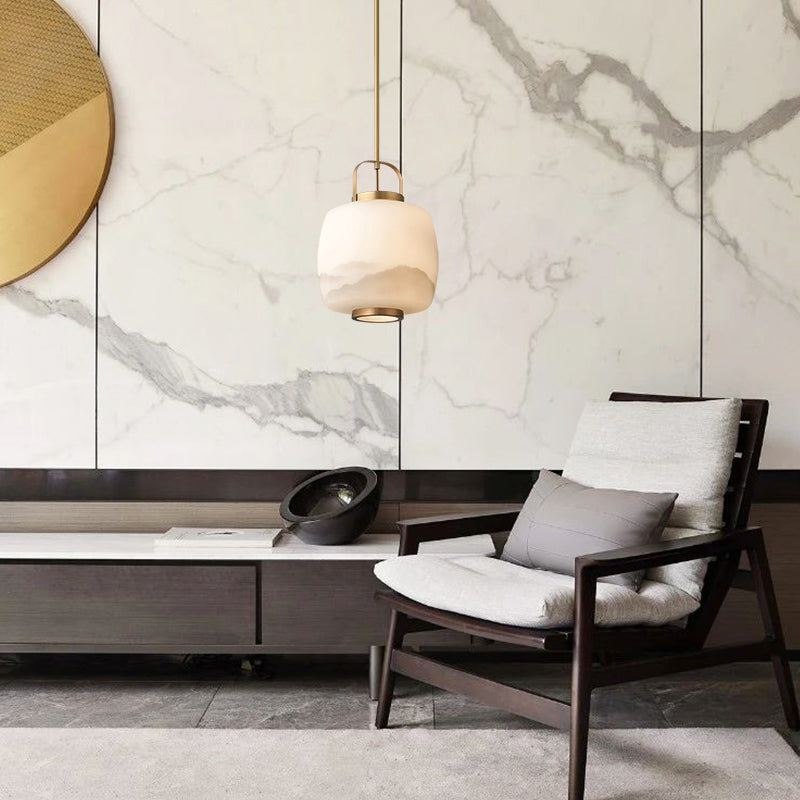 Assayeur d'éclairage pendentif en verre blanc léger en verre blanc clair pour salle à manger