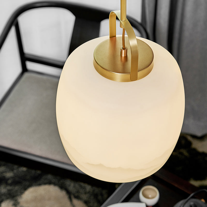 Assayeur d'éclairage pendentif en verre blanc léger en verre blanc clair pour salle à manger