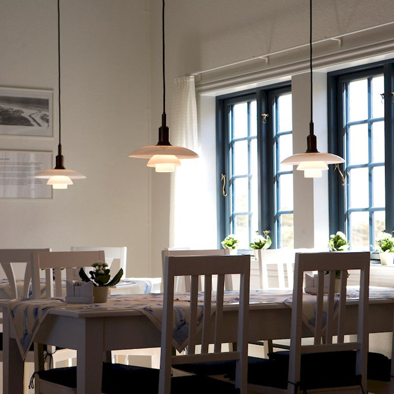 Assayeur d'éclairage pendentif en verre blanc léger en verre blanc clair