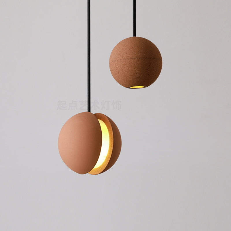Lampe suspendue en forme de boule de ciment lampe suspendue rousset de style nordique pour chambre à coucher