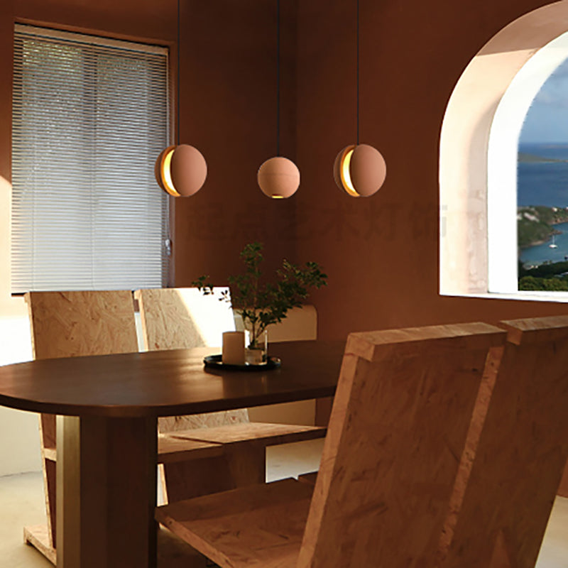 Lampe suspendue en forme de boule de ciment lampe suspendue rousset de style nordique pour chambre à coucher