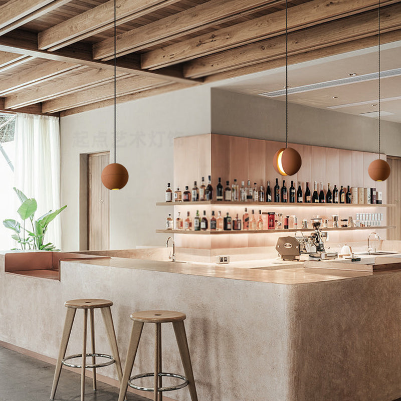 Lampe suspendue en forme de boule de ciment lampe suspendue rousset de style nordique pour chambre à coucher