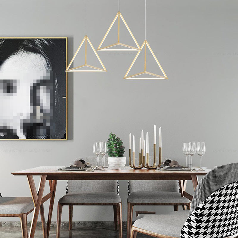 Lampe à suspension géométrique nordique Aluminium Salon LED Pendard Lightture en or