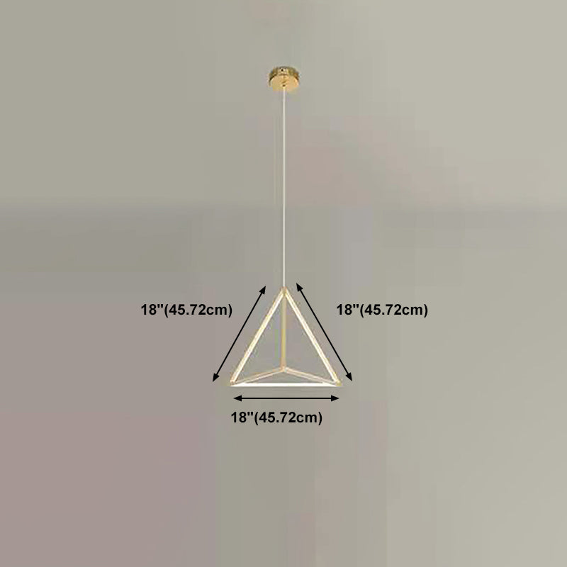 Lampe à suspension géométrique nordique Aluminium Salon LED Pendard Lightture en or