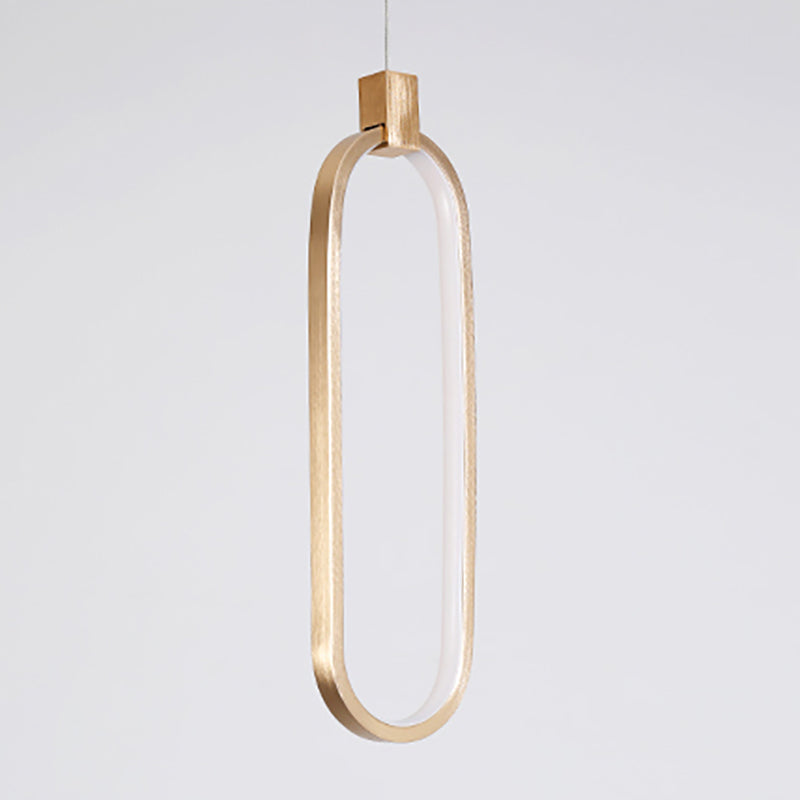 Gold linéaire suspendu luminaire simplicité LED PENDANT METAL LEAU POUR CHAMBRE