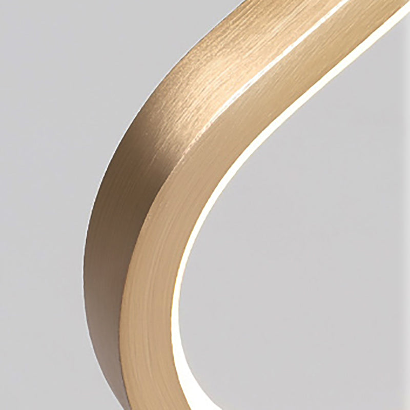 Gold linéaire suspendu luminaire simplicité LED PENDANT METAL LEAU POUR CHAMBRE