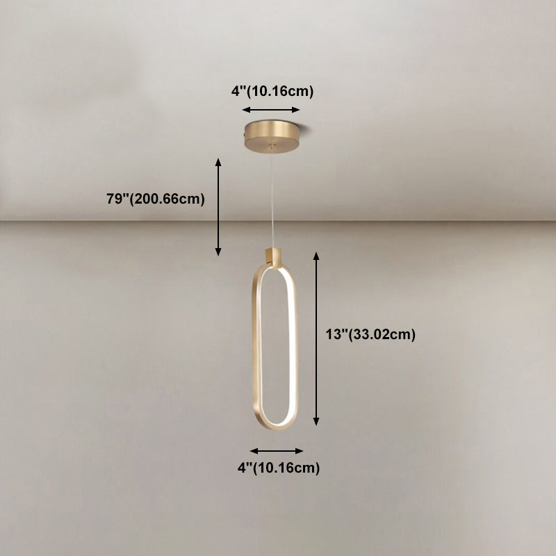 Gold linéaire suspendu luminaire simplicité LED PENDANT METAL LEAU POUR CHAMBRE