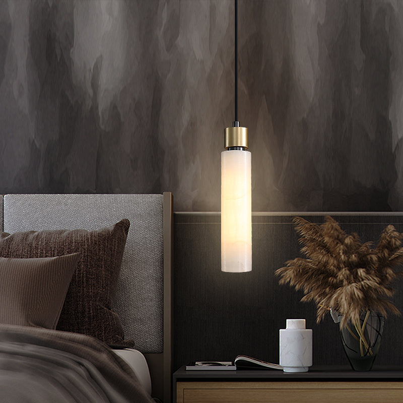 Éclairage de pendentif simple en marbre contemporain pour salle à manger cafée