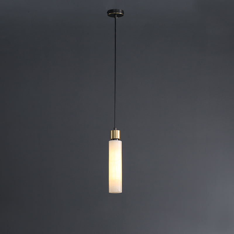 Éclairage de pendentif simple en marbre contemporain pour salle à manger cafée