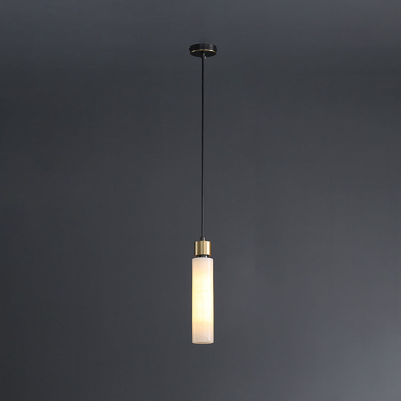 Éclairage de pendentif simple en marbre contemporain pour salle à manger cafée