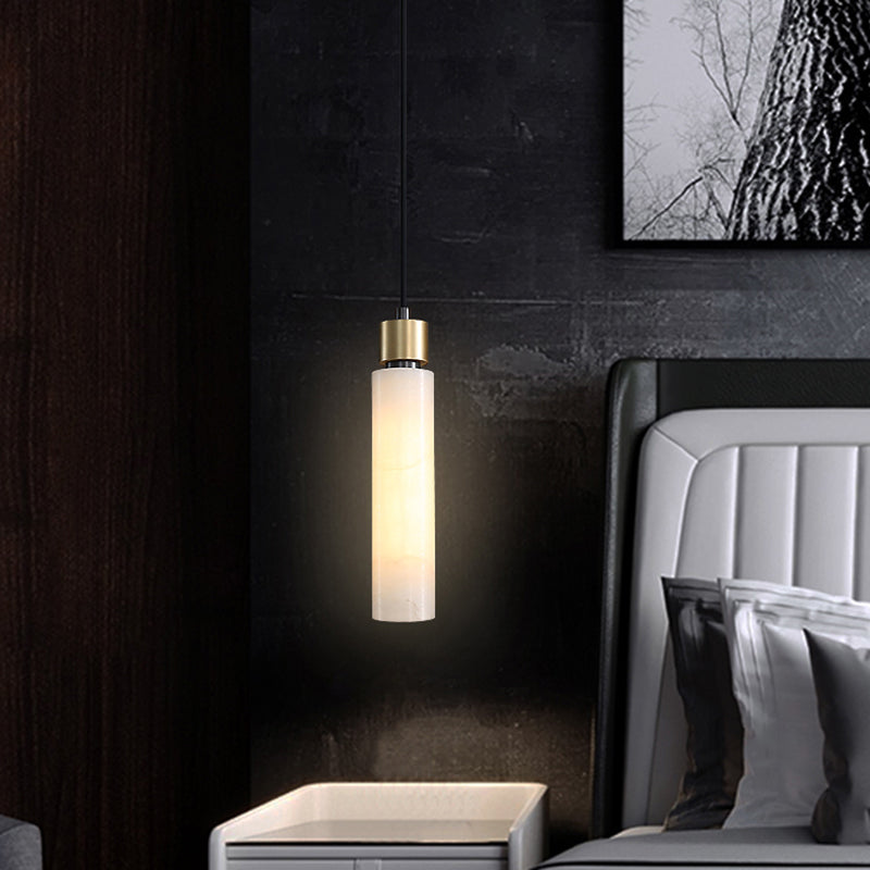 Éclairage de pendentif simple en marbre contemporain pour salle à manger cafée