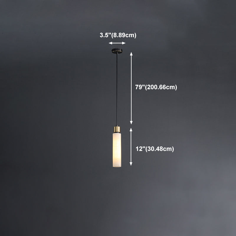 Éclairage de pendentif simple en marbre contemporain pour salle à manger cafée