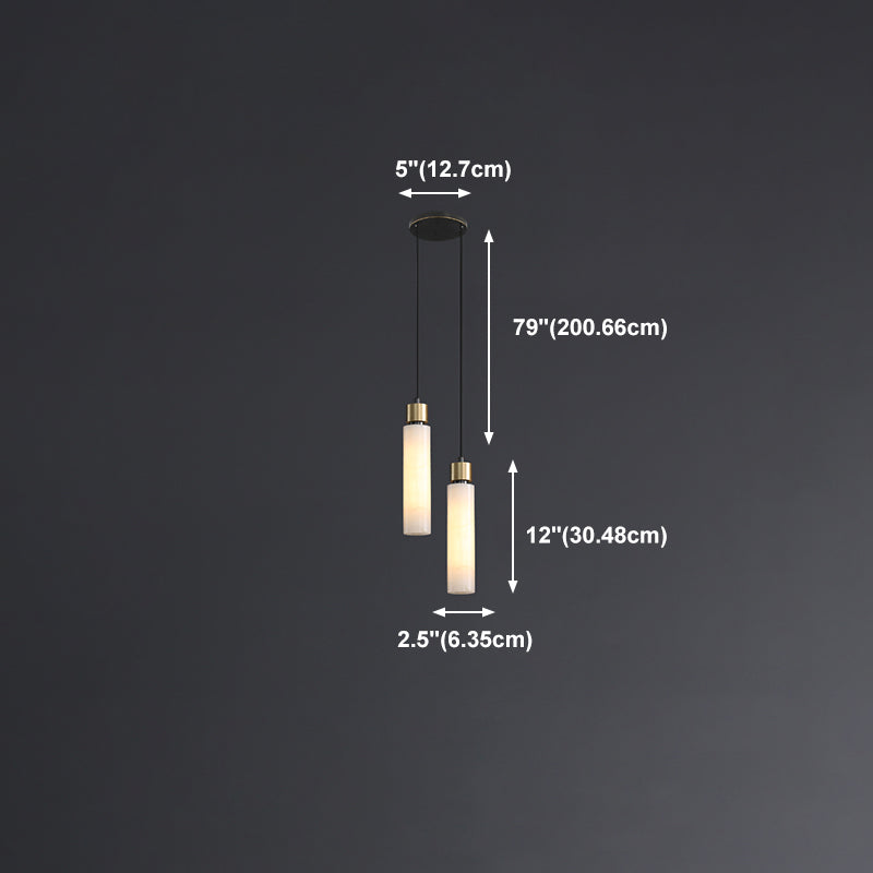 Éclairage de pendentif simple en marbre contemporain pour salle à manger cafée