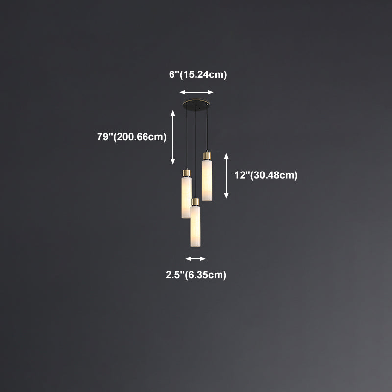 Éclairage de pendentif simple en marbre contemporain pour salle à manger cafée