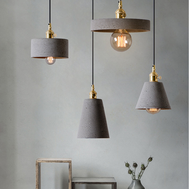 Lampe à suspension en forme de géométrique Nordique 1-Light Ciment Pendant Cternal Rotary Interrupteur