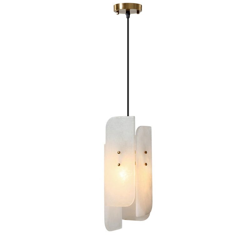 Petit pendentif suspendu en marbre Minimaliste de suspension blanche à 1 lumière Lumière pour chambre à coucher