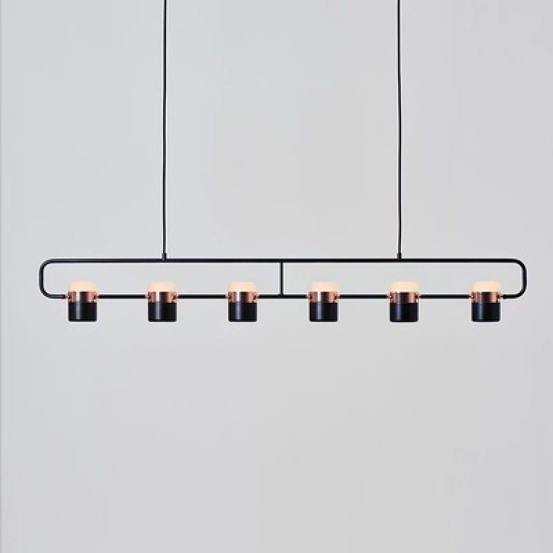 Modern Cylinder Island Light Fixture Multi-Head Restaurant Hanging Lamp with Acrylic Shade