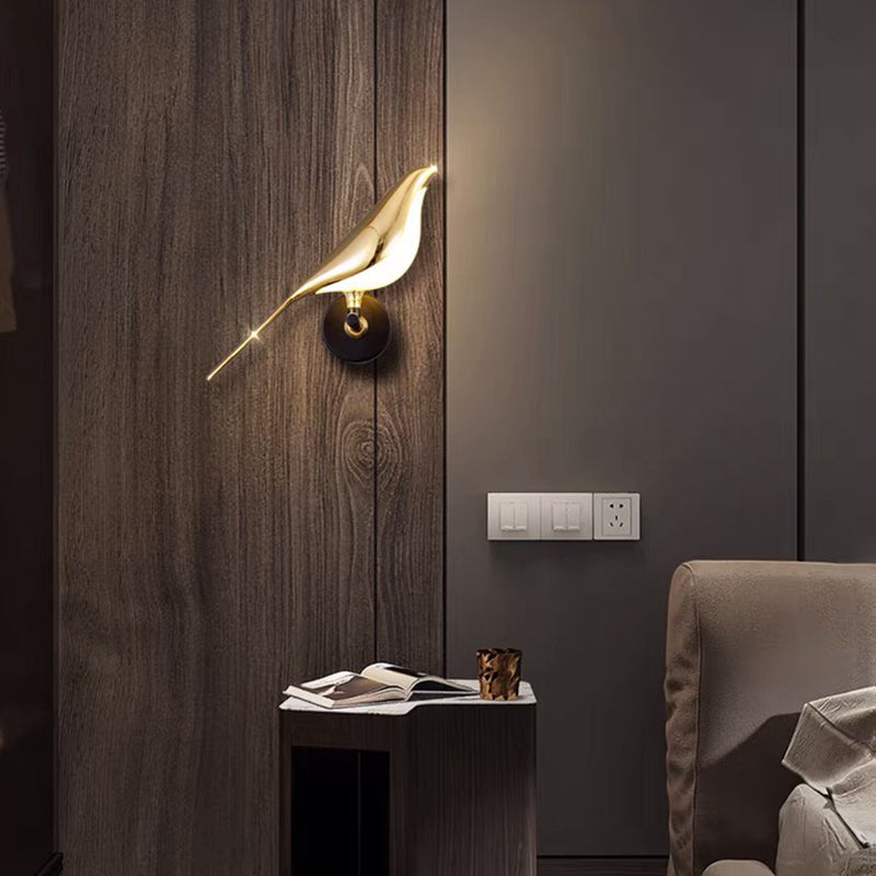 Nordischer Stil Metall Wandleuchte Vogelform Wandleuchte in Gold für Wohnzimmer