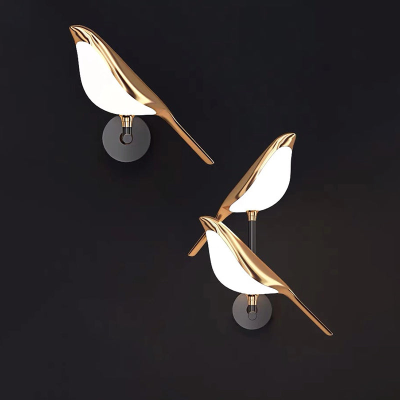 Nordischer Stil Metall Wandleuchte Vogelform Wandleuchte in Gold für Wohnzimmer